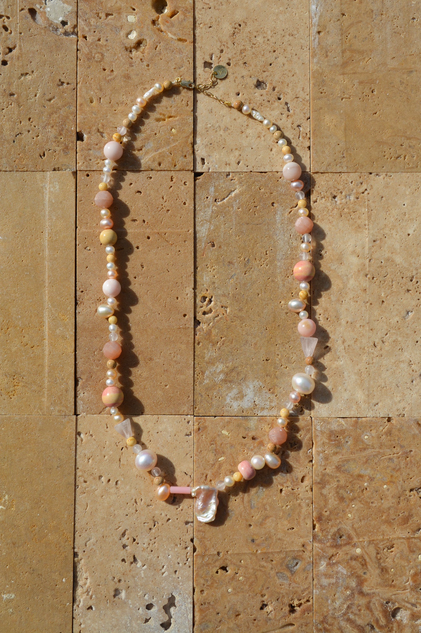 Peach Sherbet pearl necklace