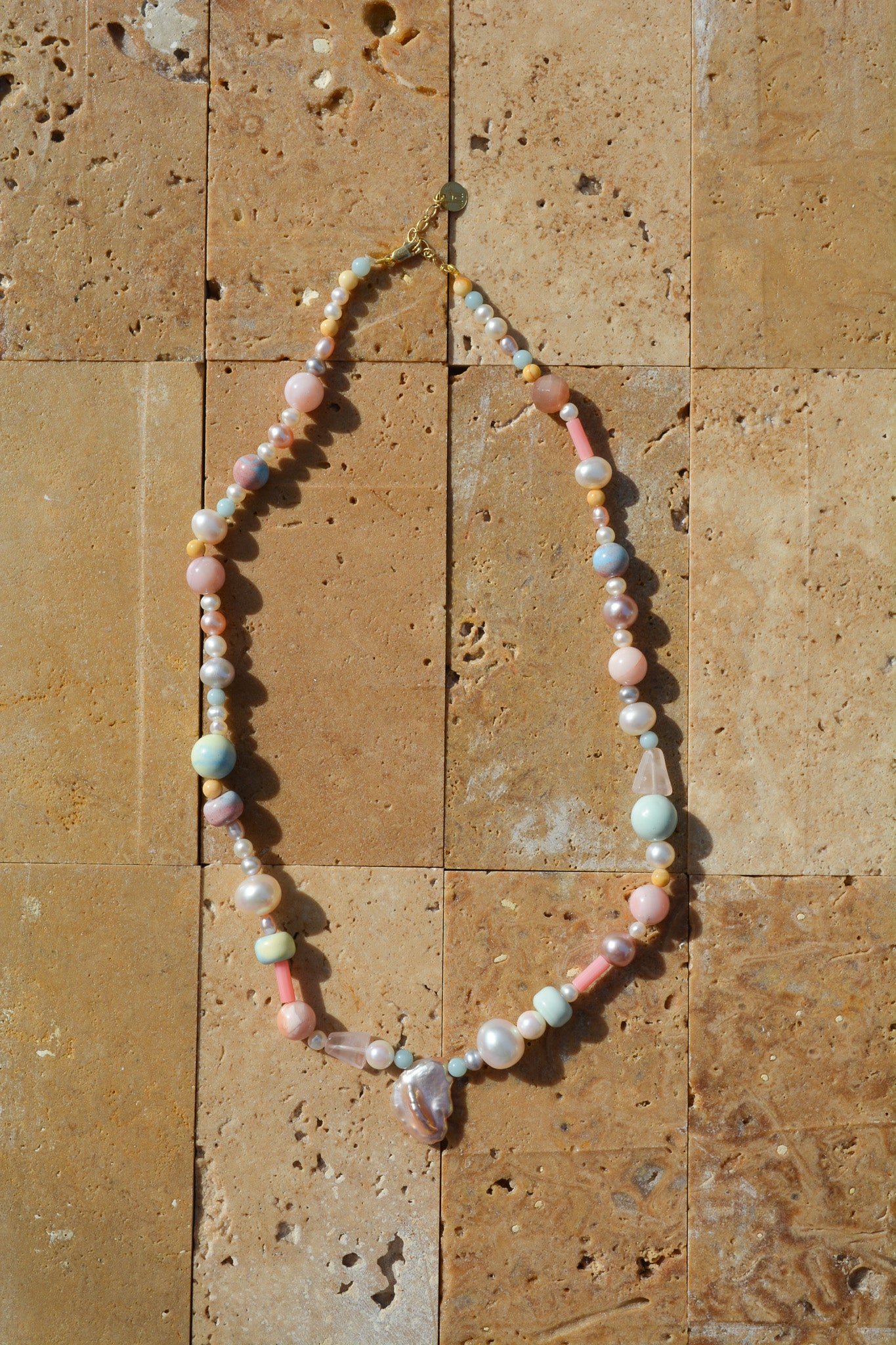Cotton Candy Skies pearl necklace
