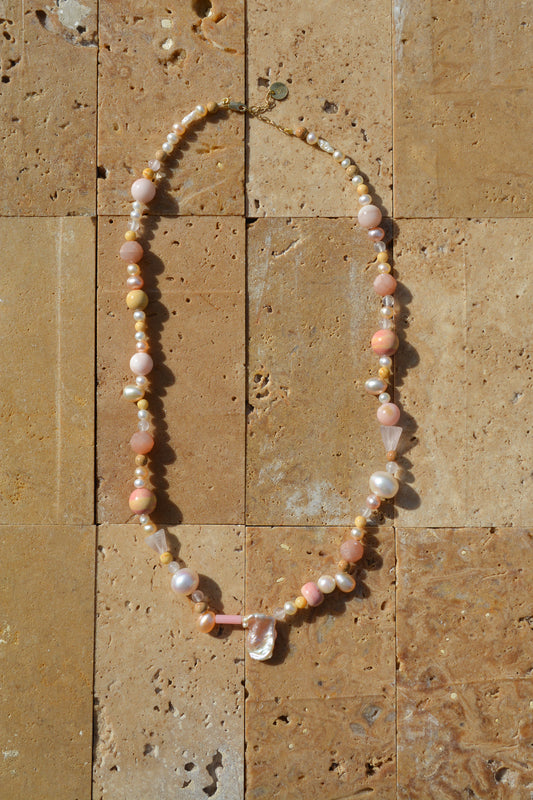Peach Sherbet pearl necklace