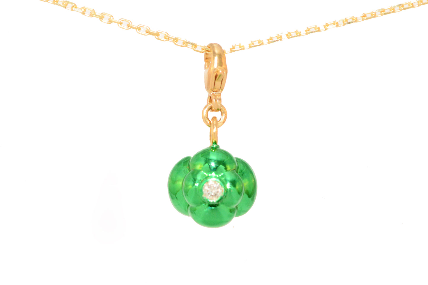 12mm Emerald Halo Necklace