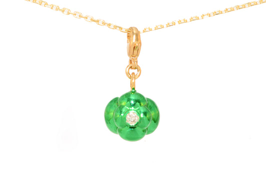 12mm Emerald Halo Necklace