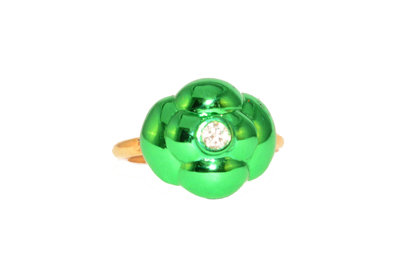 15mm Emerald Halo Ring
