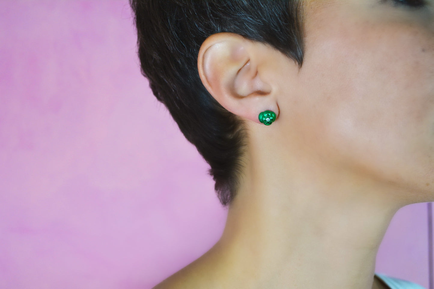 Emerald Halo Studs